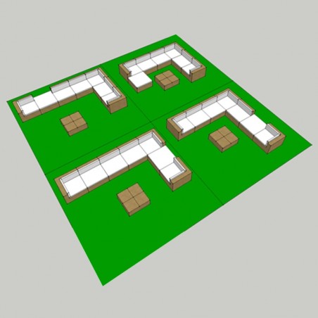 Set muebles de jardín 8 piezas y cojines ratán sintético marrón | C...