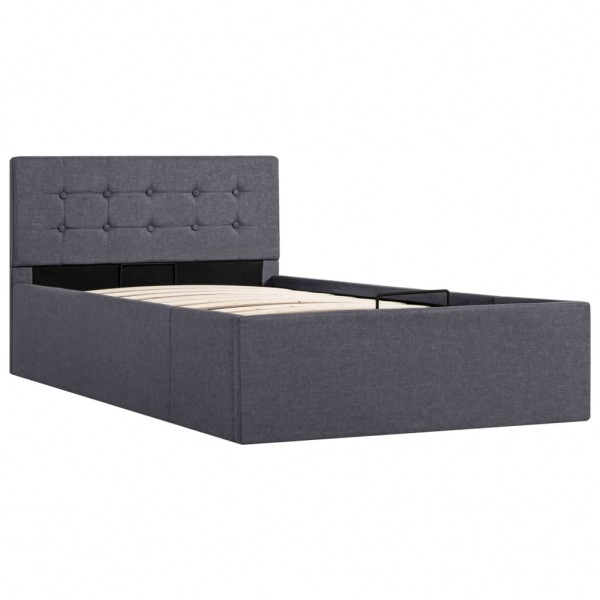 Cama canapé hidráulica con almacenaje tela gris oscuro 90x200cm | C...