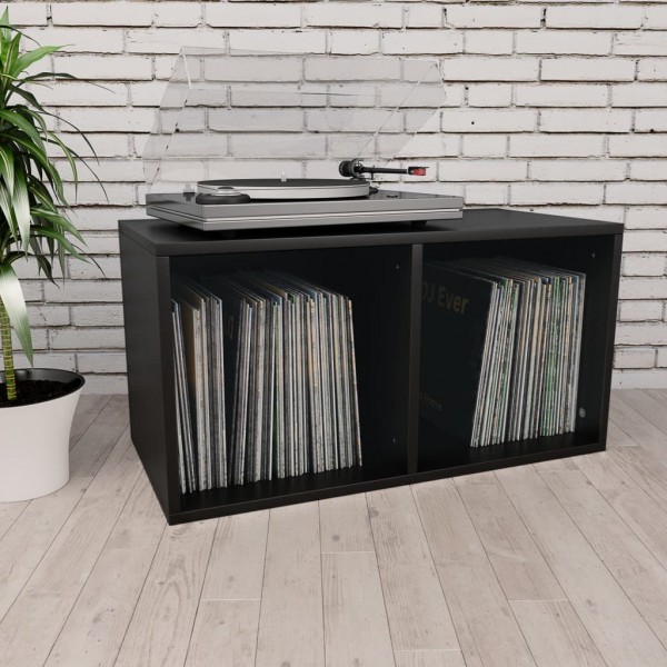 Comprar Caja para discos de vinilo aglomerado negro 71x34x36 cm al