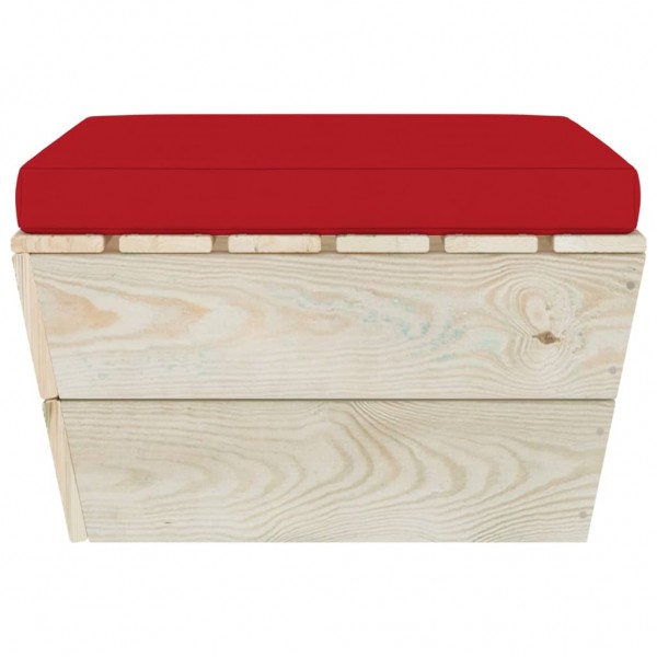 Otomana de palets de jardín con cojín madera abeto impregnada