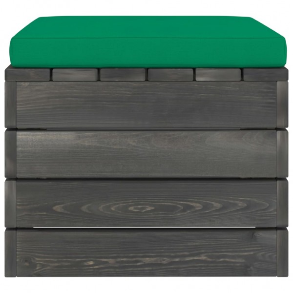 Otomanas de palets de jardín 2 pzas cojines madera maciza pino