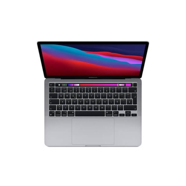Potente MacBook Pro, en color gris espacial, con 8GB de RAM y almacenamiento de 256GB.