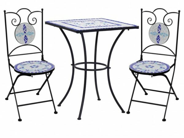 conjunto mesas y sillas de jardín con material cerámica