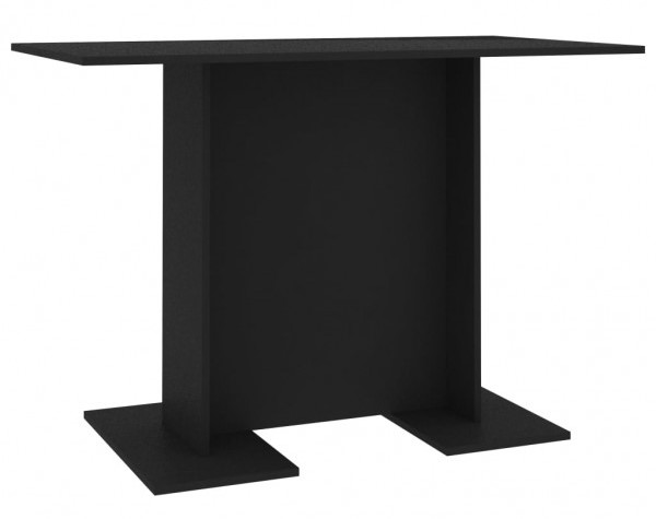 mesa de comedor de madera contrachapada negro 110x60x75 cm