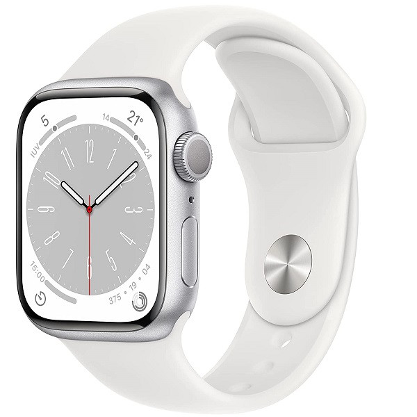Apple Watch Serie 8 de 45MM Aluminio Plata de Sport y Color Blanco.