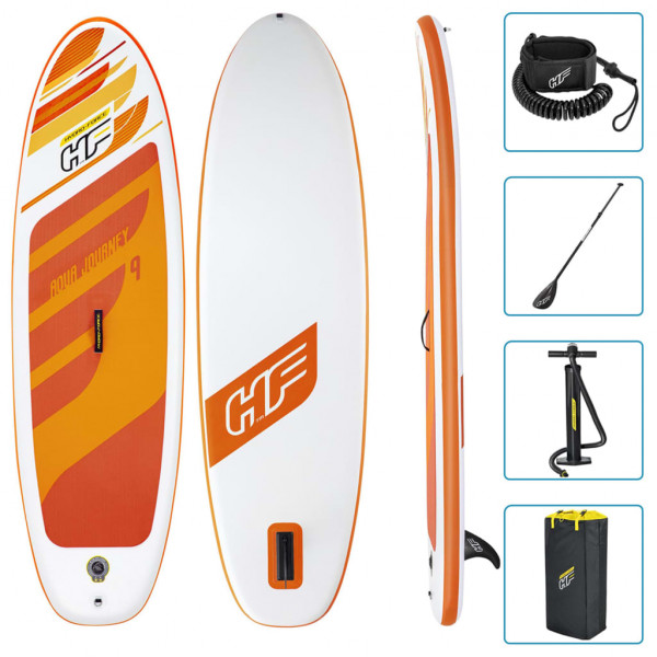 Tabla de Paddle SUrf hinchable de color blanco y naranja.