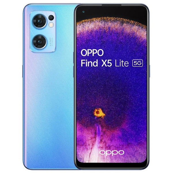 Móvil Oppo Find X5 Lite de color azul.