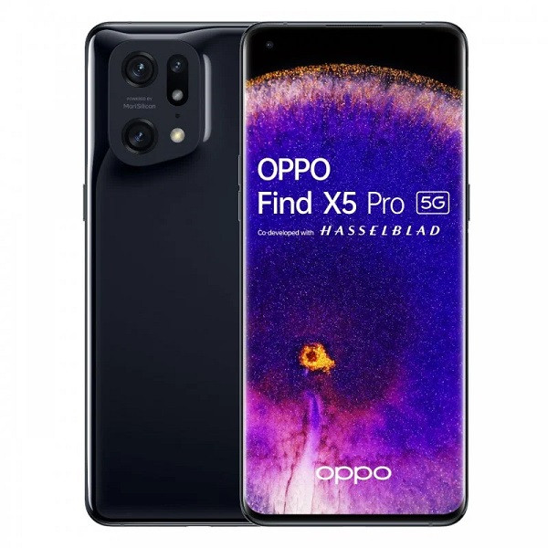 Móvil Oppoo Find X5 Pro de color negro.