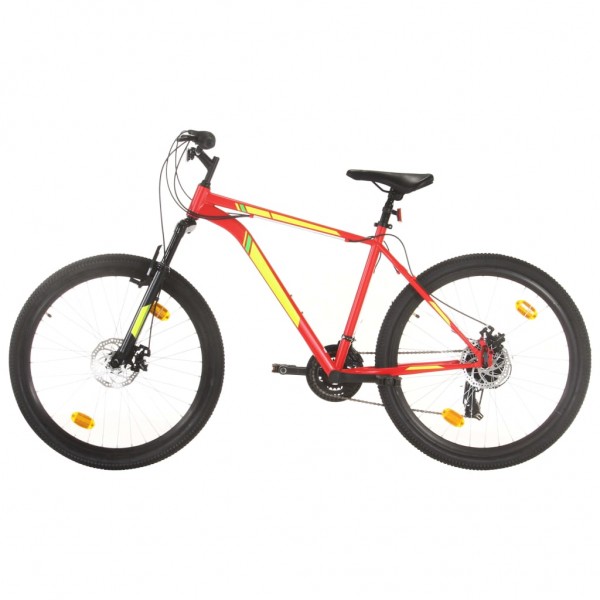 Bicicleta de montaña de color rojo y 27.5 pulgadas.